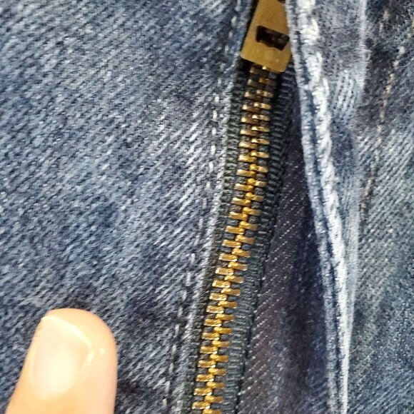 Levis Jeans Mens 42x32 Blue 569 Loose Straight Fit Denim Button Flap Pockets - Picture 11 of 12